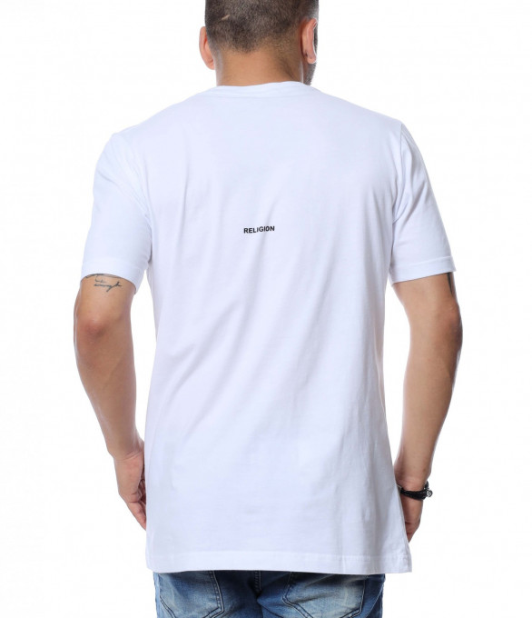 Тениска с клоритна щампа 12622 - Бял