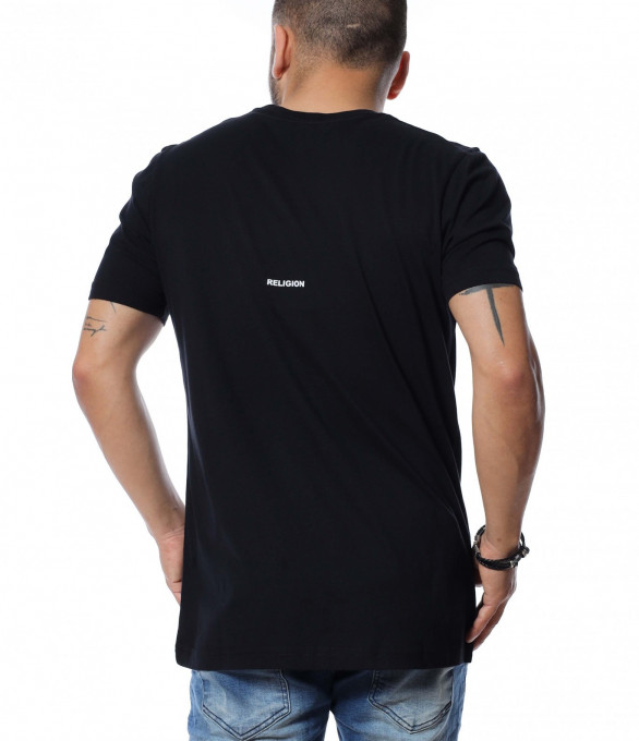 Тениска с клоритна щампа 12622 - Черен