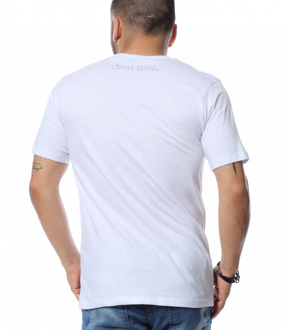 Тениска с апликация 12619 - Бял