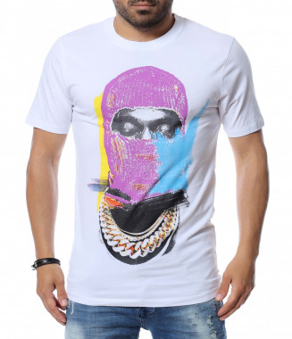 Тениска със щампа 12615 - Бял