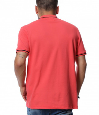 Тениска с яка 12660 - Корал 2