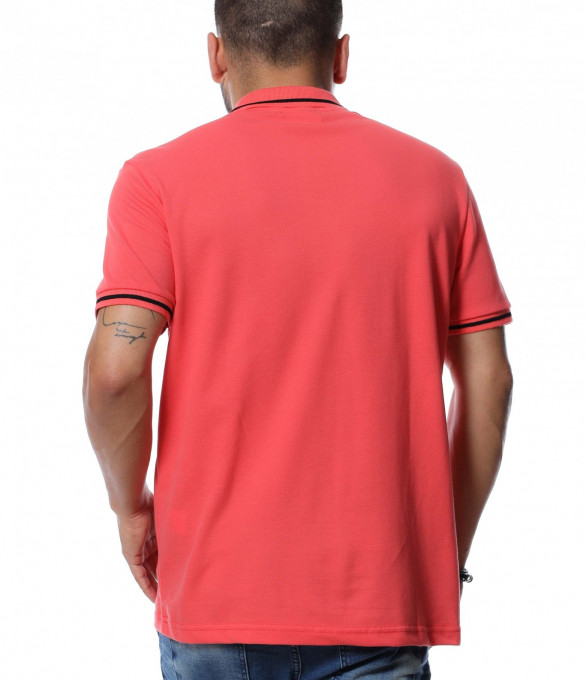 Тениска с яка 12660 - Корал