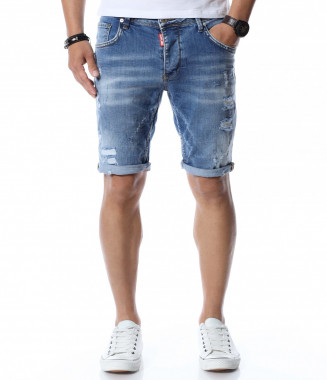 Къси дънки 12601 - Син