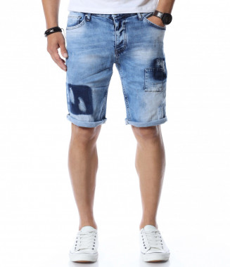 Къси дънки 12631 - Светло син