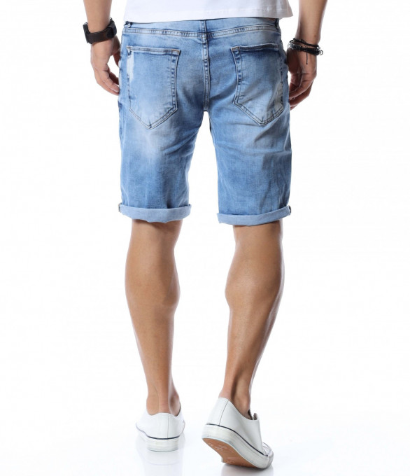 Къси дънки 12631 - Светло син