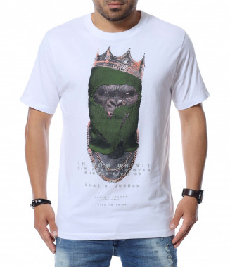 Тениска със щампа 12651 - Бял