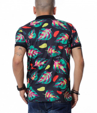 Тениска с принт 12669 - Черен 2