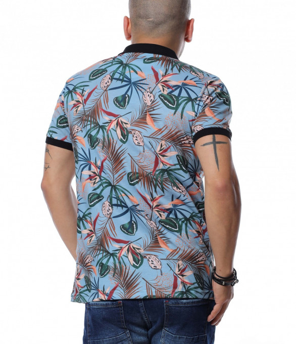 Тениска с дизайн 12671 - Светло син