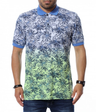 Тениска с яка 12666 - Бял