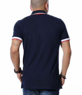 Тениска с яка 12665 - Тъмно... 2