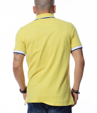 Тениска с яка 12665 - Жълт 2