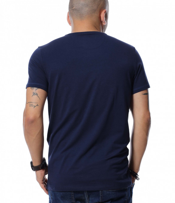 Тениска със щампа 12674 - Тъмно син