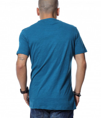Изчистена тениска 12645 - Син 2