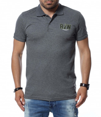 Тениска с яка 12661 - Сив 2