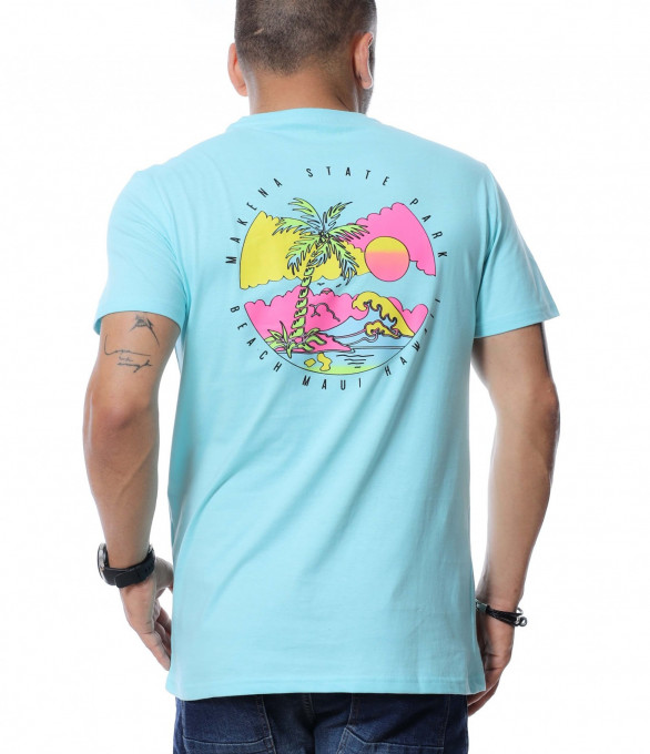 Тениска с дизайн 12686 - Тюркоазен