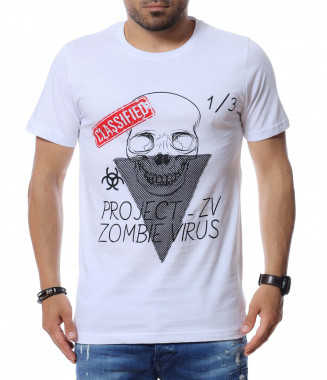 Тениска с надписи 12694 - Бял