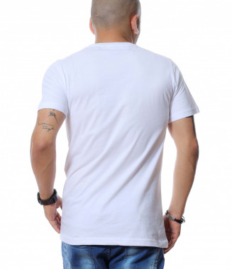 Тениска с надписи 12694 - Бял 2