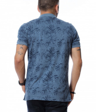 Тениска с яка 12710 - Син 2