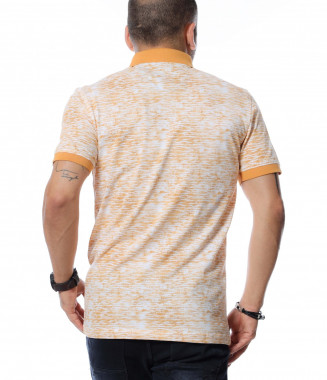 Тениска с яка 12699 - Бежов 2