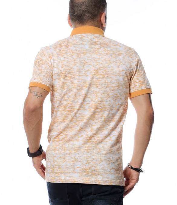 Тениска с яка 12699 - Бежов