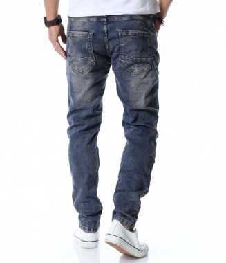 Дънки с кръпки 12722 - Син 2