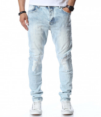 Ефектни дънки 12720 - Син