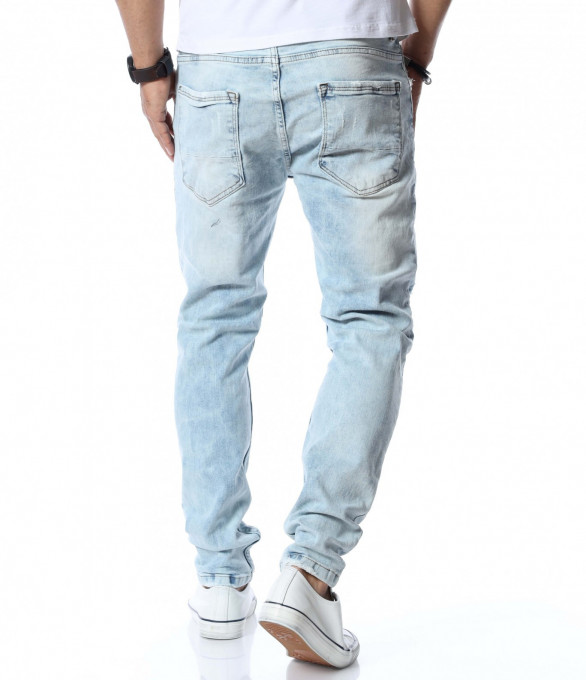 Ефектни дънки 12720 - Син