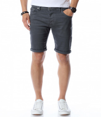 Къси дънки 12726 - Тъмно сив