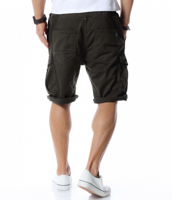 Къси карго панталони 12738 - Тъмно Зелен