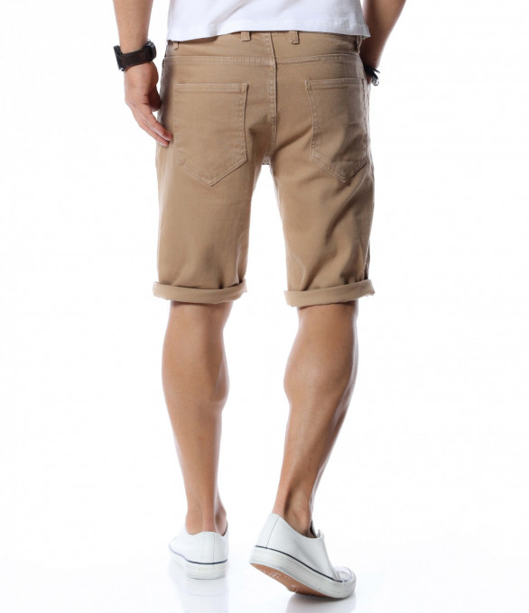 Къси дънки 12728 - Кафяв