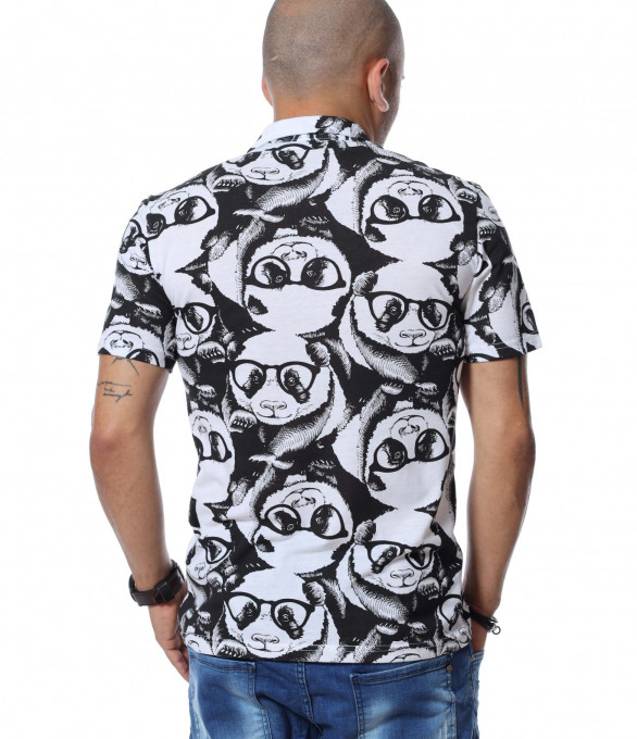 Риза с къс ръкав 12751 - Черен