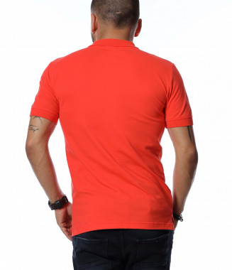 Тениска с яка 12755 - Оранжев 2