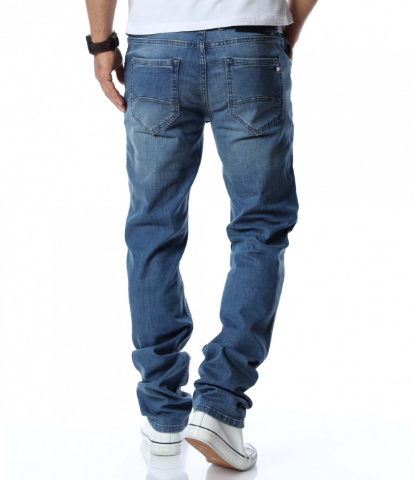 Дънки от тънка материя 12765 - Син