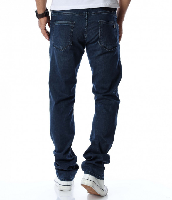 Дънки с колан 12762 - Син