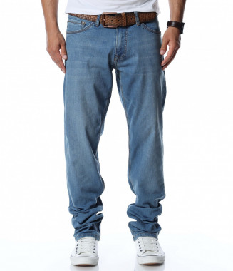 Дънки с колан 12766 - Син