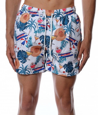 Плажни шорти 12783 - Бял