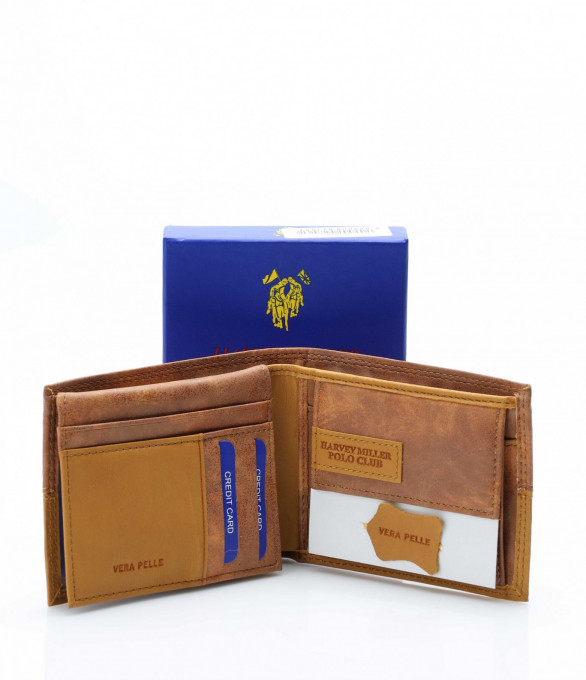 Двуцветен портфейл 12858 - Кафяв