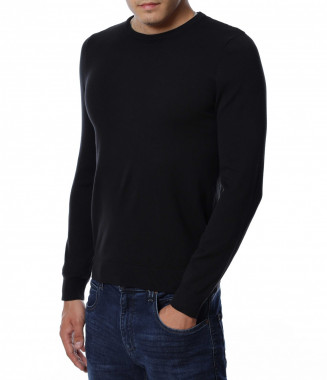 Едноцветна блуза 12917 - Черен