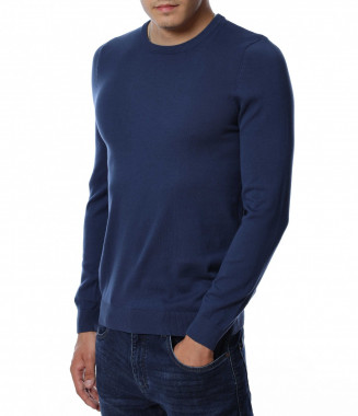 Едноцветна блуза 12917 - Син