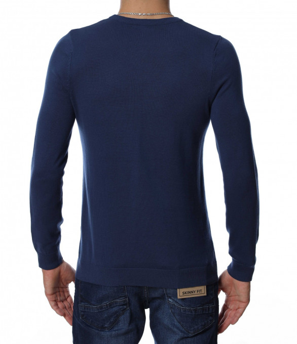 Едноцветна блуза 12917 - Син