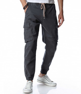 Карго панталон 12918 - Сив