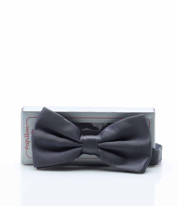 Едноцветна папионка 12827 - Тъмно сив