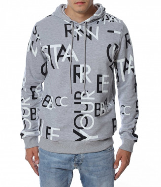 Суичер с качулка 12948 - Сив