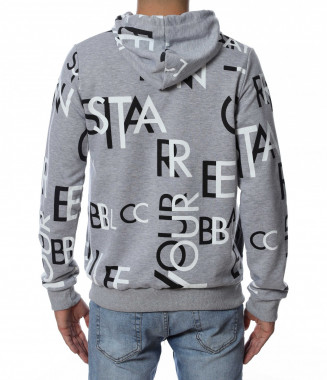 Суичер с качулка 12948 - Сив 2