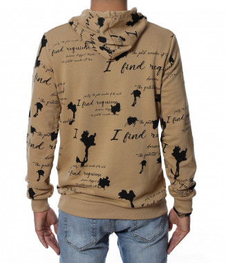 Суичър с принт 12946 - Кафяв 2