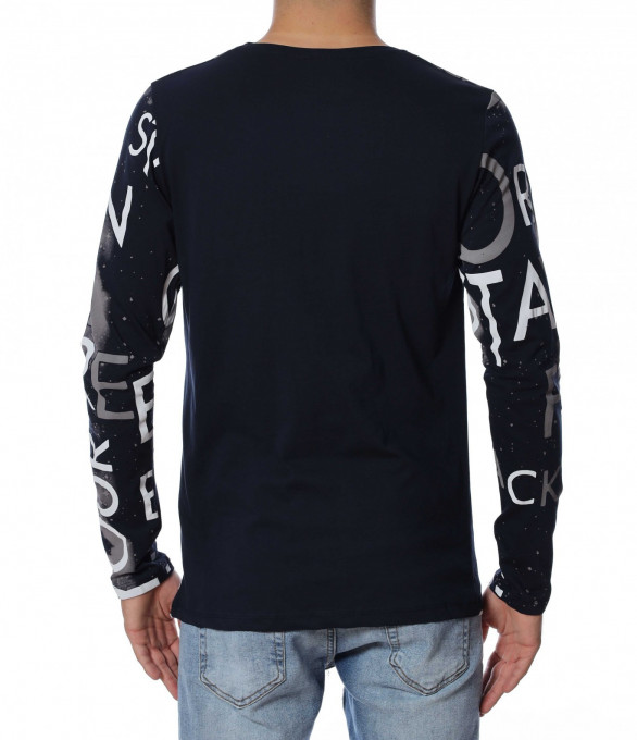 Блуза с дълъг ръкав 12942 - Син