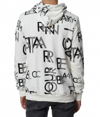 Суичер с качулка 12948 - Бял 2