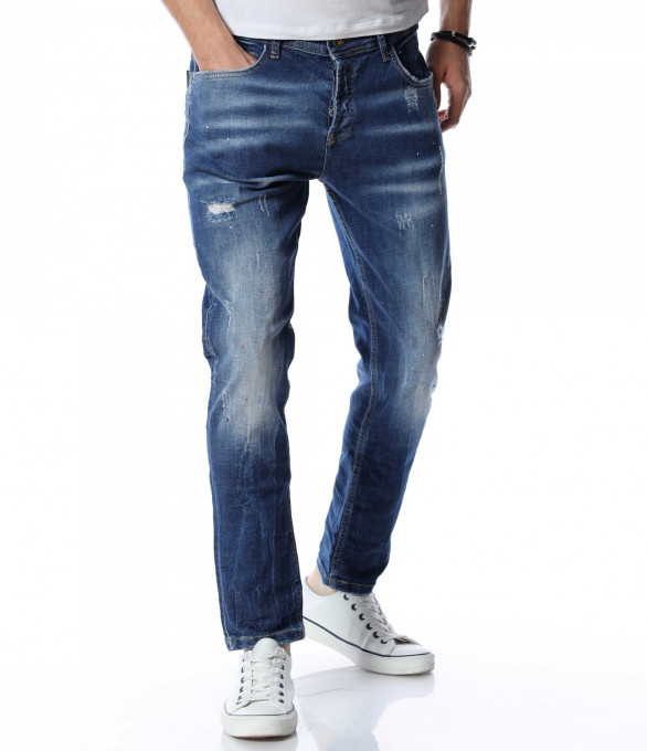 Дънки с ефект 13063 - Син