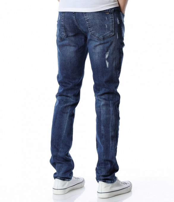 Дънки с кръпки 13068 - Син