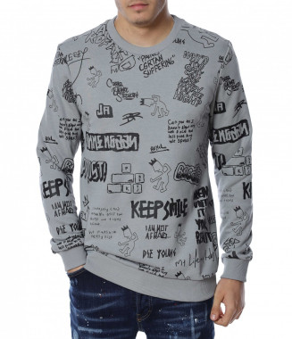 Блуза с дизайн 13128 - Сив